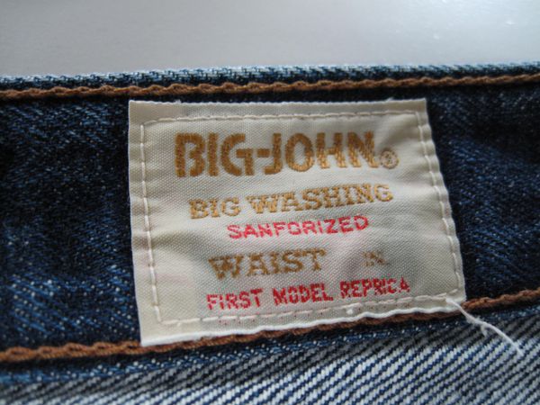 Big John Spirit ビッグジョン Sp-303 ビンテージ デニム ジーンズ メンズ (W94cm) 80～90年代 大きいサイズ  3513 ヴィンテージ ビッグ ジョン【32】SPIRIT SP-303 テーパードデニム 黒 無地 綿